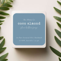 Einfaches elegantes Minimal Dusky Blue Soap Label