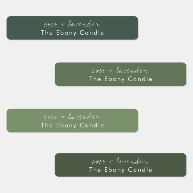 Einfaches elegantes Minimal Dusky Green Candle Lab Etiketten (Gruppe)
