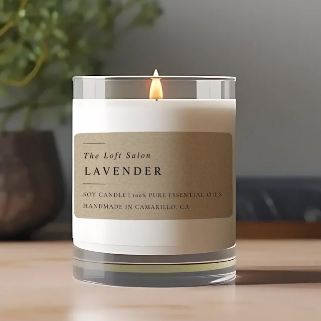 Einfaches elegantes Minimal Rustikales Candle Labe (Von Creator hochgeladen)