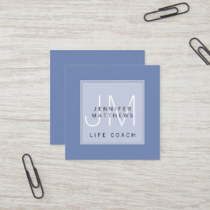 Einfaches Elegantes Minimales Chic Monogramm Leben Quadratische Visitenkarte