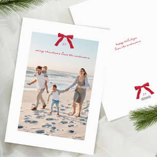 Einfaches Elegantes Minimales Rotes Weihnachts-Sch Feiertagskarte