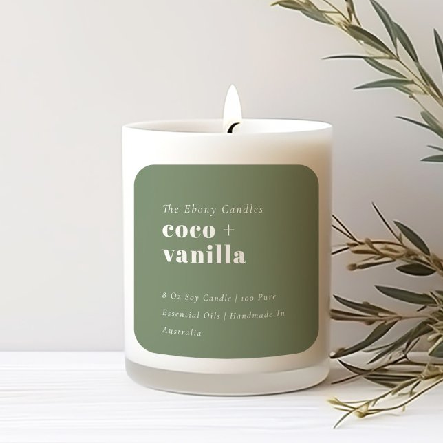 Einfaches elegantes minimales Rustikales Green Can Quadratischer Aufkleber (Von Creator hochgeladen)