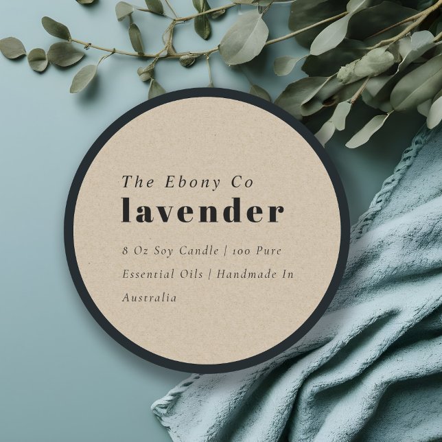 Einfaches elegantes minimales Rustikales Kraftkamp Runder Aufkleber (Von Creator hochgeladen)