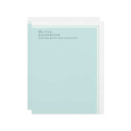 Einfaches elegantes Minimalistisches Aqua-Farbbloc Briefbogen