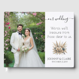 Einfaches Elegantes Minimalistisches Foto-Hochzeit Gästebuch