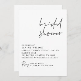 Einfaches Elegantes Modernes Brautparty Einladung