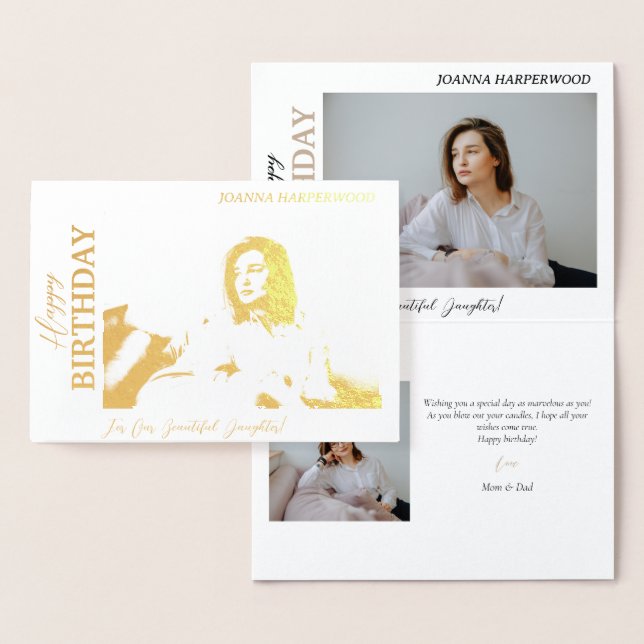 Einfaches Elegantes Modernes Foto Folienkarte (Anzeige)