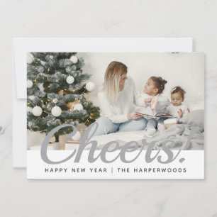 Einfaches Elegantes Modernes Happy New Year One Fo Feiertagskarte