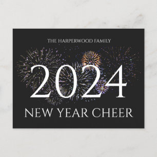 Einfaches Elegantes Modernes Happy New Year One Fo Feiertagspostkarte