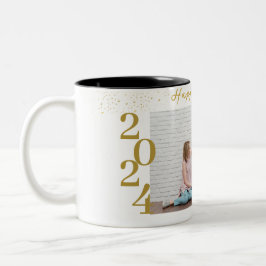 Einfaches Elegantes Modernes Happy New Year One Fo Zweifarbige Tasse