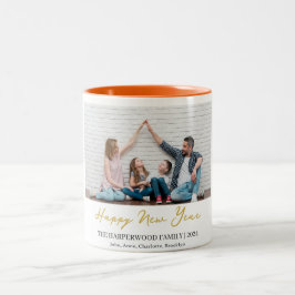 Einfaches Elegantes Modernes Happy New Year One Fo Zweifarbige Tasse