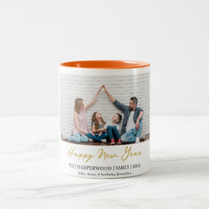 Einfaches Elegantes Modernes Happy New Year One Fo Zweifarbige Tasse
