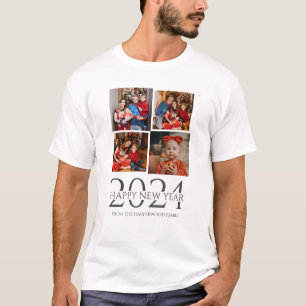 Einfaches Elegantes Modernes Happy New Year Vier F T-Shirt