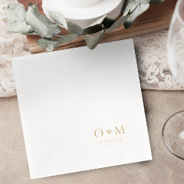 Einfaches Elegantes Modernes Hochzeitsmonogramm Servietten Mit Folie