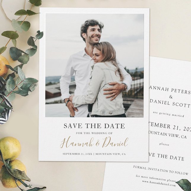 Einfaches elegantes modernes Hochzeitsstil Save th The Date (Von Creator hochgeladen)