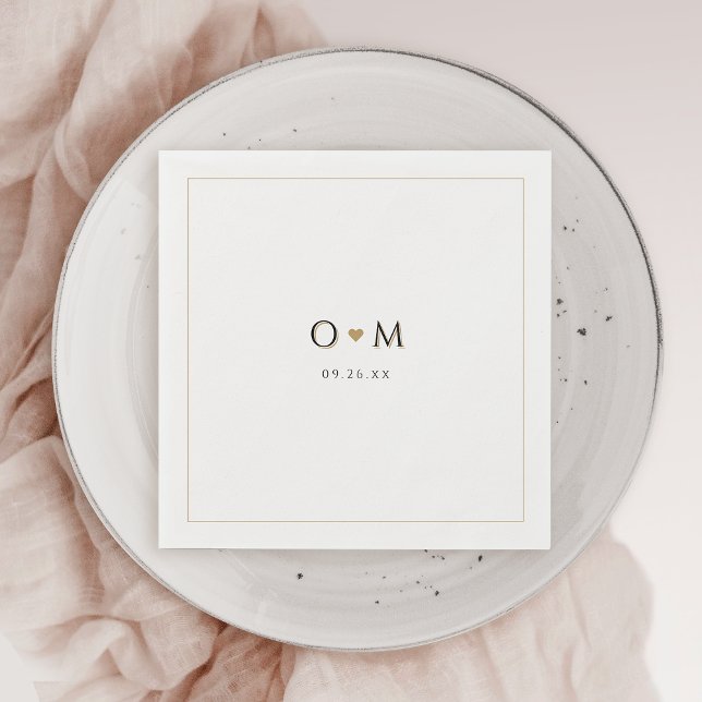 Einfaches elegantes, modernes Hochzeitstil Serviette (Simple Elegant Modern Classy Wedding Monogram Napkins)