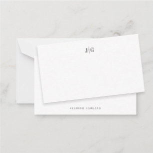 Einfaches elegantes modernes Monogramm Mitteilungskarte
