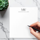 Einfaches elegantes modernes Monogramm Notizblock<br><div class="desc">Erstellen Sie Ihr eigenes personalisiertes Notizblock mit eleganten minimalistischen Monogramm-Initialen und Namen.</div>
