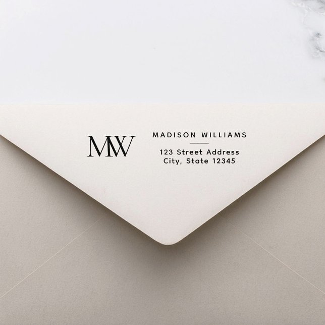Einfaches elegantes modernes Monogramm Permastempel (Von Creator hochgeladen)