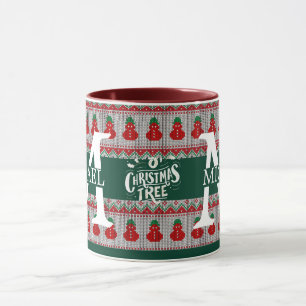 Einfaches Elegantes Modernes Monogramm Weihnachtsf Tasse