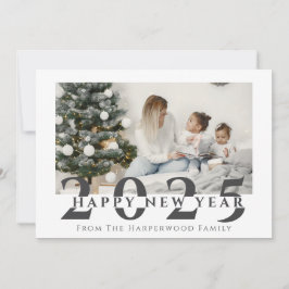 Einfaches elegantes, modernes New Year One Foto Ho Feiertagskarte