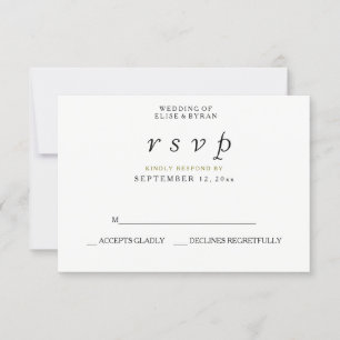 Einfaches elegantes, modernes SkriptWedding RSVP