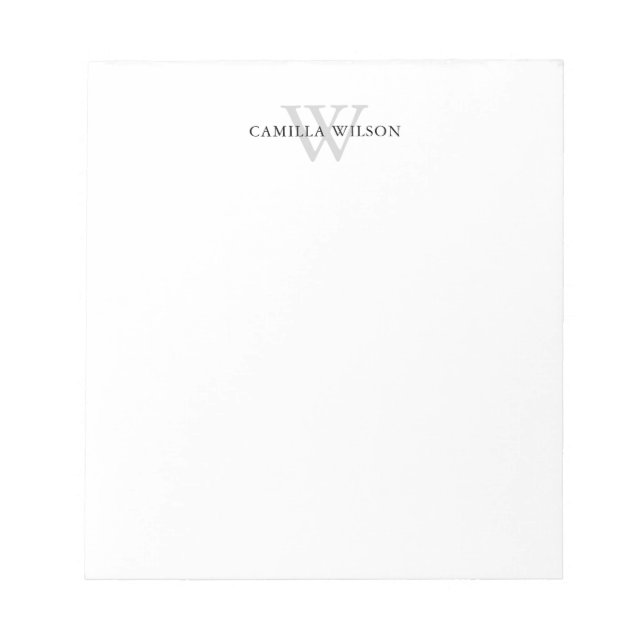Einfaches, elegantes Monogram-Beruflich Office Notizblock (Vorderseite)