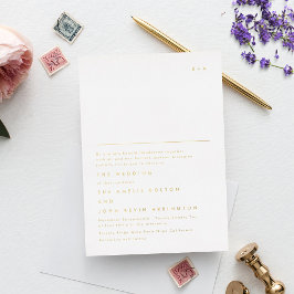 Einfaches, elegantes Monogramm-Gold-Text Folieneinladung