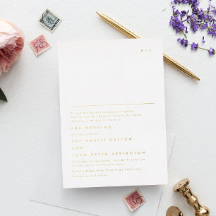 Einfaches Elegantes Monogramm Gold Text Folieneinladung