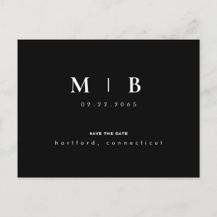 Einfaches & elegantes Monogramm Hochzeit Merken Si Postkarte