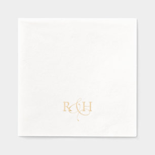 Einfaches Elegantes Monogramm Hochzeit Servietten Mit Folie