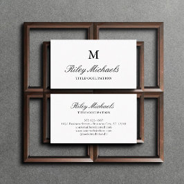 Einfaches elegantes Monogramm-Namens-Titel Visitenkarte