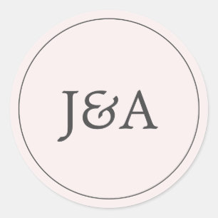 Einfaches elegantes Monogramm Rosa Rosa-Umschlag A Runder Aufkleber