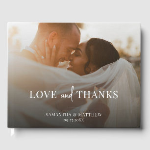 Einfaches Elegantes Paar Foto Hochzeit Gästebuch
