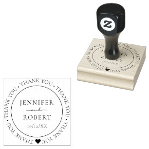 Einfaches elegantes Paar Vielen Dank für Ihre Hoch Gummistempel