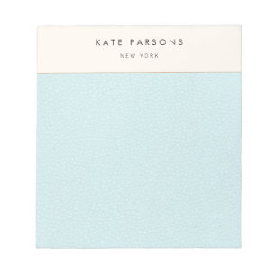 Einfaches elegantes pastellblaues Leder-Notizbuch Notizblock