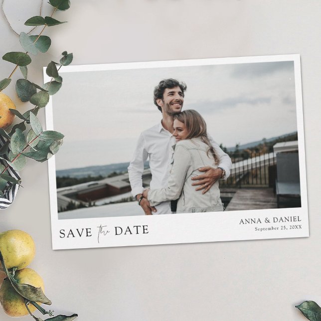 Einfaches elegantes Personalisiertes Foto Save the Save The Date (Von Creator hochgeladen)