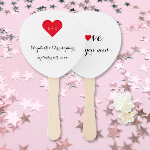 Einfaches elegantes Personalisiertes Wedding Monog Fächer