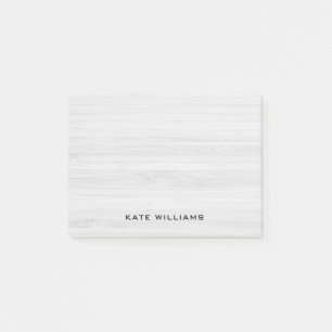 Einfaches Elegantes Personalisiertes Weißes Holz Post-it Klebezettel