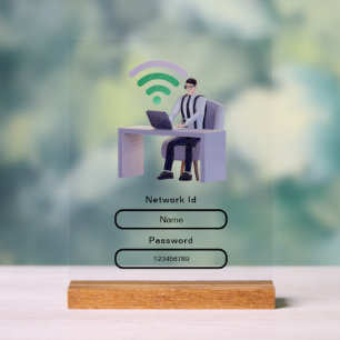 Einfaches elegantes Personalisiertes WLAN-Netzwerk Acrylschild