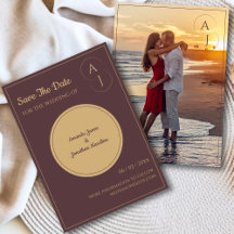 Einfaches elegantes Prurple-Gold-Foto Save the Dat