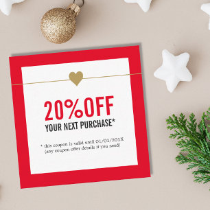 Einfaches elegantes Red White Beauty Salon Coupon