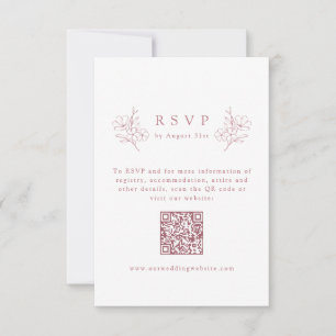 Einfaches elegantes Rosa Cherry Blossom QR Code Ho RSVP Karte