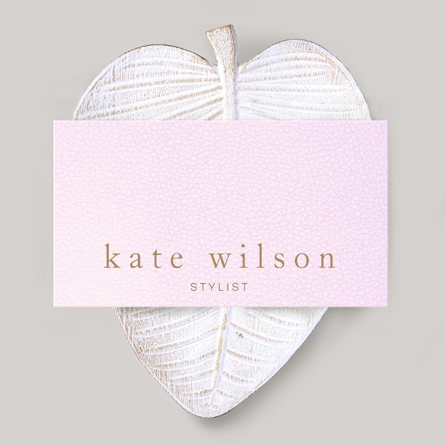 Einfaches elegantes rosa Leather Beauty Salon Visitenkarte (Von Creator hochgeladen)