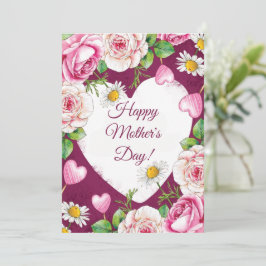 Einfaches Elegantes Rosa Natur Muttertags-Design Feiertagskarte