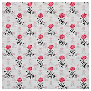 Einfaches elegantes rotes Blume-Muster Stoff