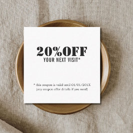 Einfaches elegantes Schwarz-weißes Beauty Coupon