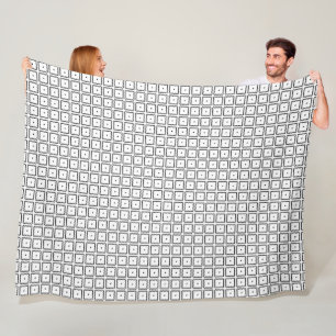 Einfaches elegantes, Schwarz-weißes Quadrat-Muster Fleecedecke
