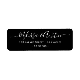 einfaches, elegantes, schwarzes Hochzeitslabel