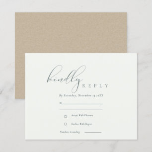 Einfaches elegantes Script Black & White Wedding R Begleitkarte